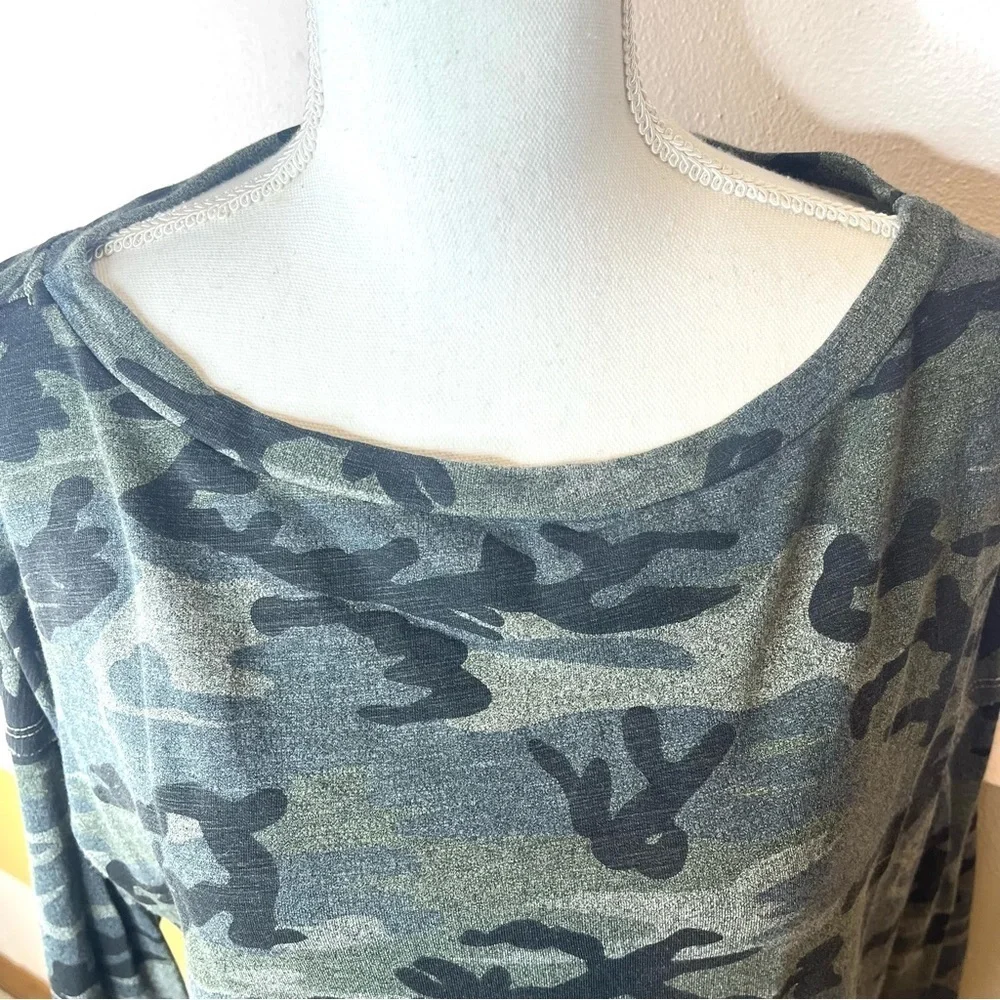 Sundry Green Ragen Camo Camouflage Grunge Western Soft Casual Lounge Sweatshirt - Picture 9 of 15